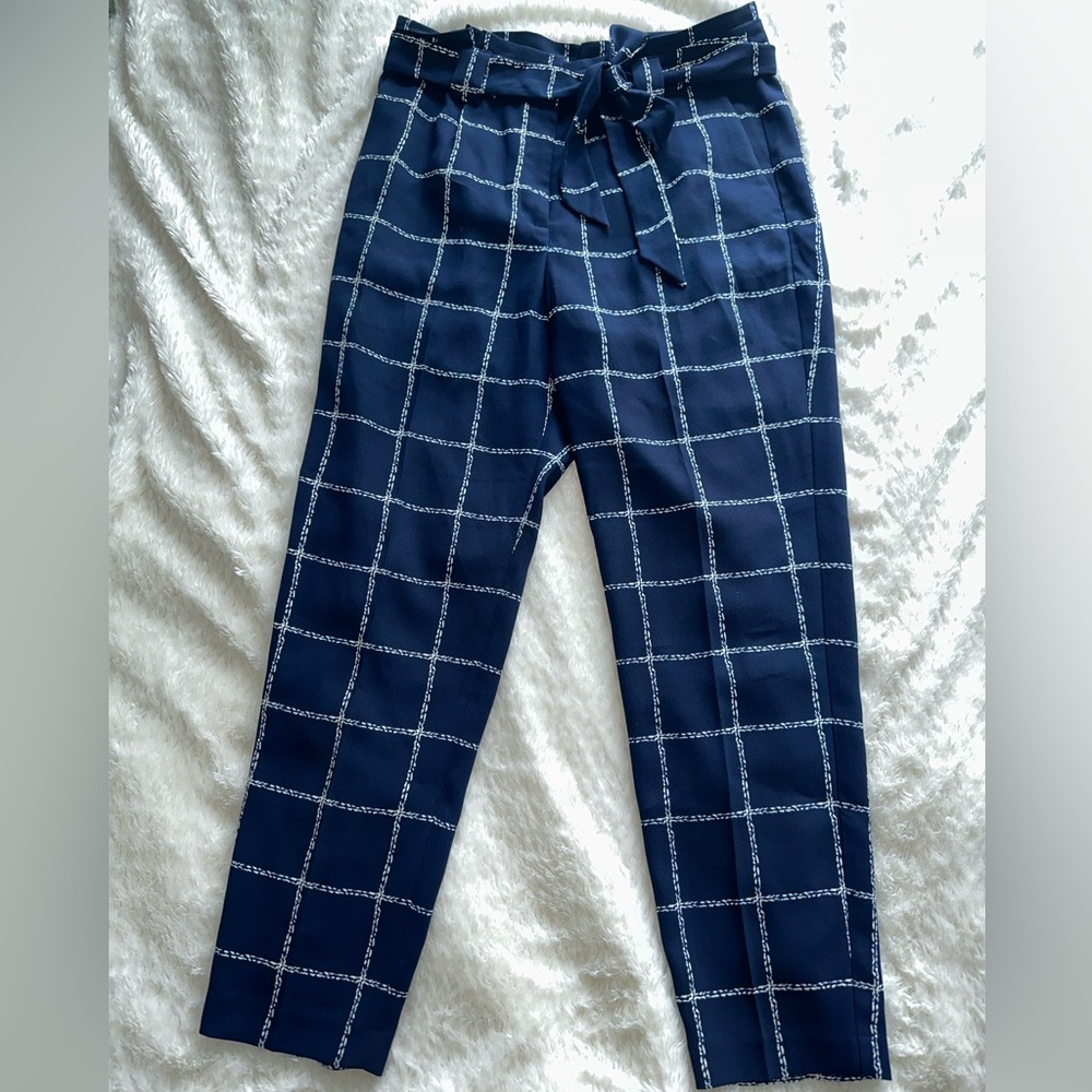 🦋Gently Worn Express Plaid Pants with Waist Sash Tie 💙🦋